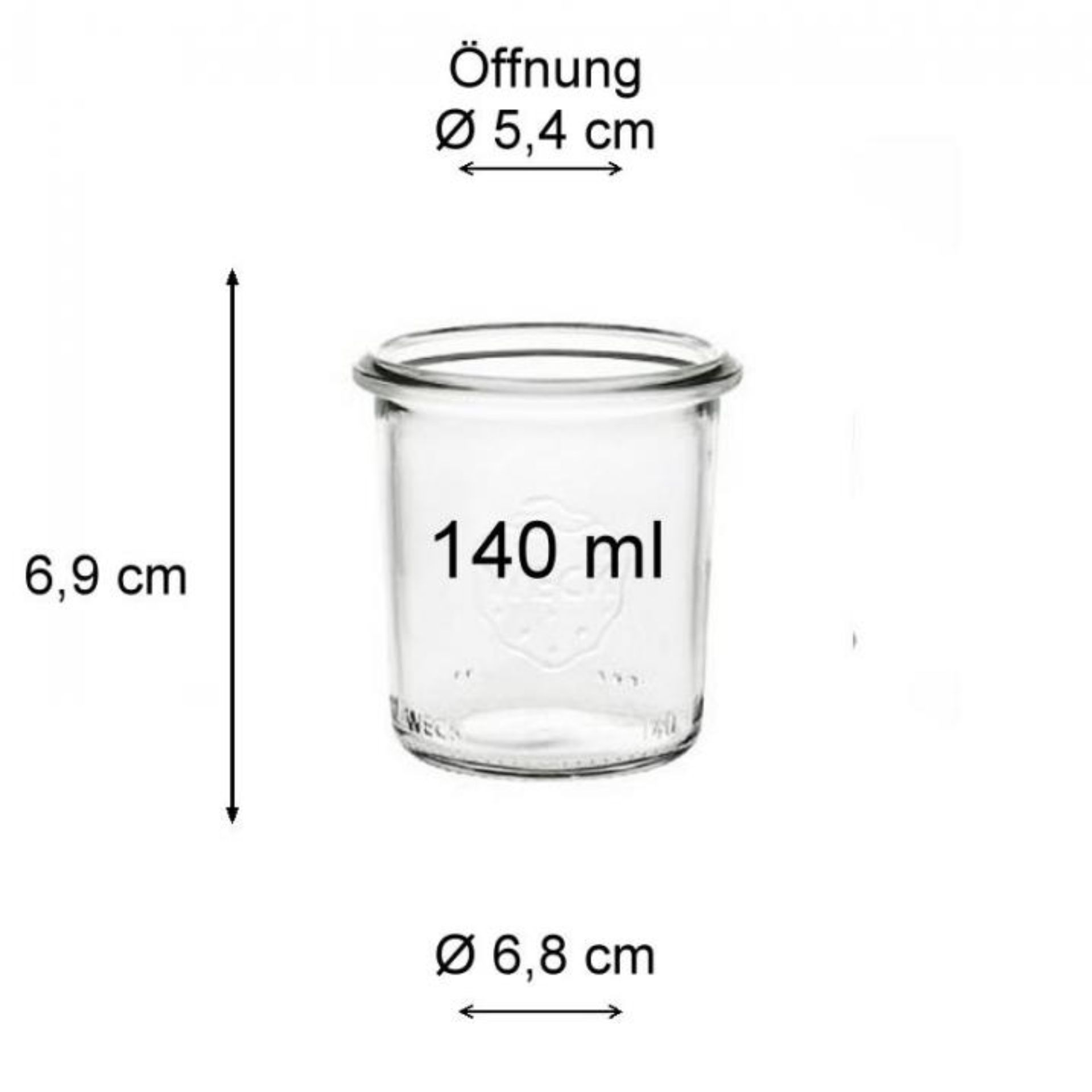 Weck Sturzglas 140 ml Einmachglas mit Deckel - Hochwertiges Glasgefäß für Konservierung und Aufbewahrung von Lebensmitteln